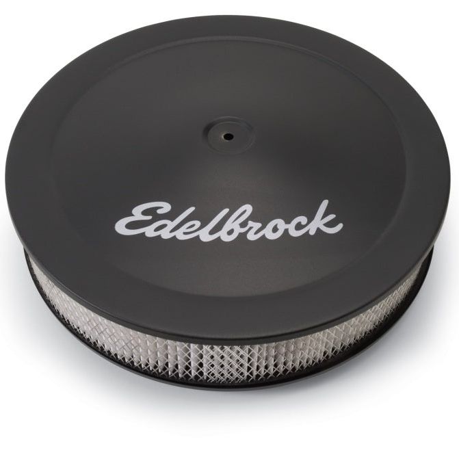 Edelbrock Air Cleaner Pro-Flo Series Round Steel Top Paper Element 14In Dia X 3 75In Dropped Base-tuningsupply.com