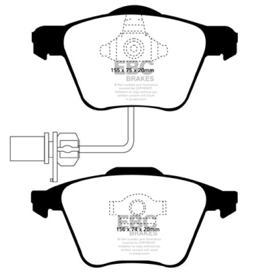 EBC 05-08 Audi A4 2.0 Turbo Redstuff Front Brake Pads-tuningsupply.com