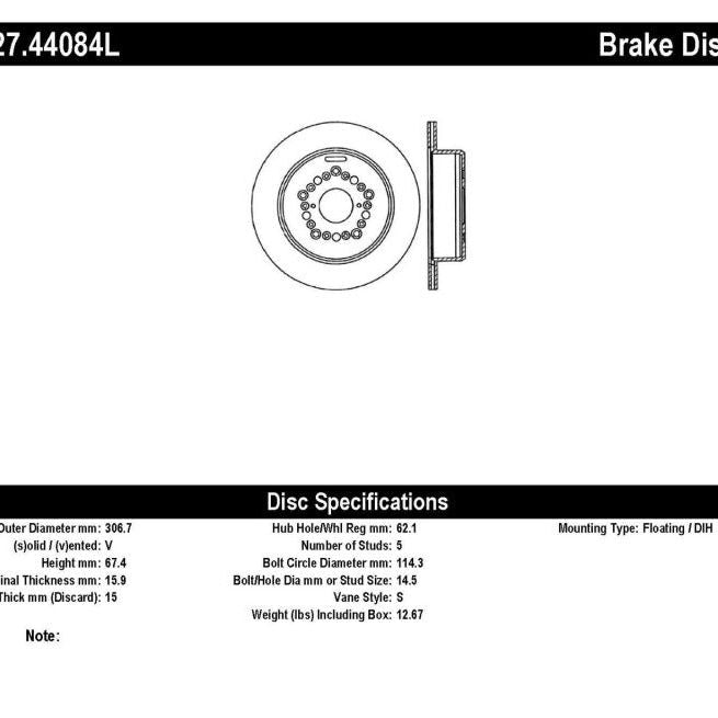 StopTech Power Slot 93-97 Lexus GS Series/95-00 LS400/92-00 SC400 Rear Left Drilled & Slotted Rotor-Brake Rotors - Slot & Drilled-Stoptech-STO127.44084L-SMINKpower Performance Parts