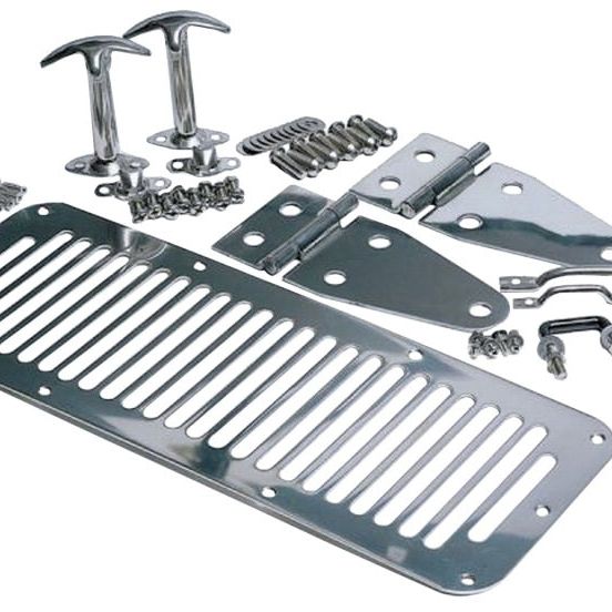 Rampage 1978-1983 Jeep CJ5 Hood Set - Stainless-Hood Vents-Rampage-RAM7499-SMINKpower Performance Parts