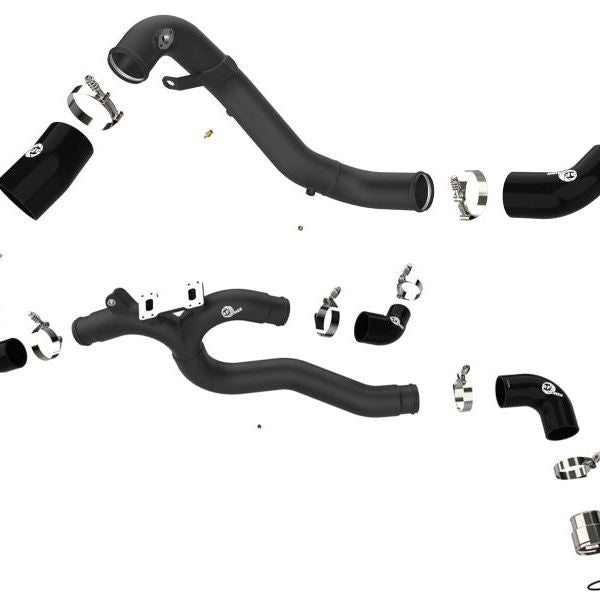 AFE 18-22 Kia Stinger V6-3.3L BladeRunner Alum Hot/Cold Charge Pipe Kit Black-tuningsupply.com