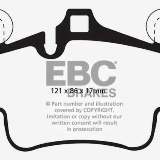 EBC 07-08 Porsche 911 (997) (Cast Iron Rotor only) 3.6 Carrera 2 Bluestuff Front Brake Pads-tuningsupply.com