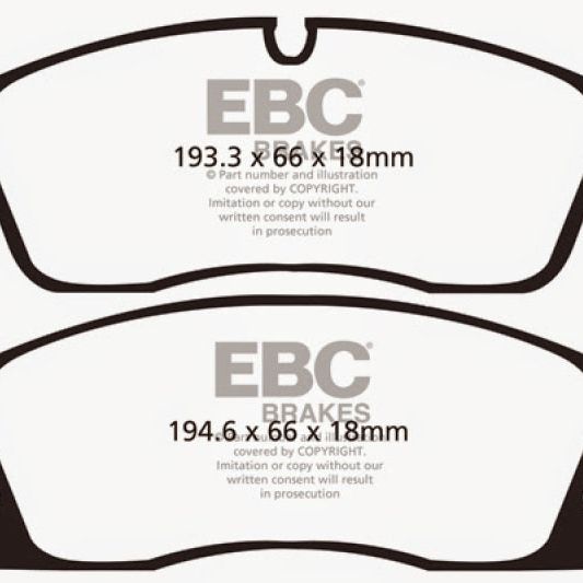 EBC 11+ Dodge Durango 3.6 Yellowstuff Front Brake Pads-tuningsupply.com