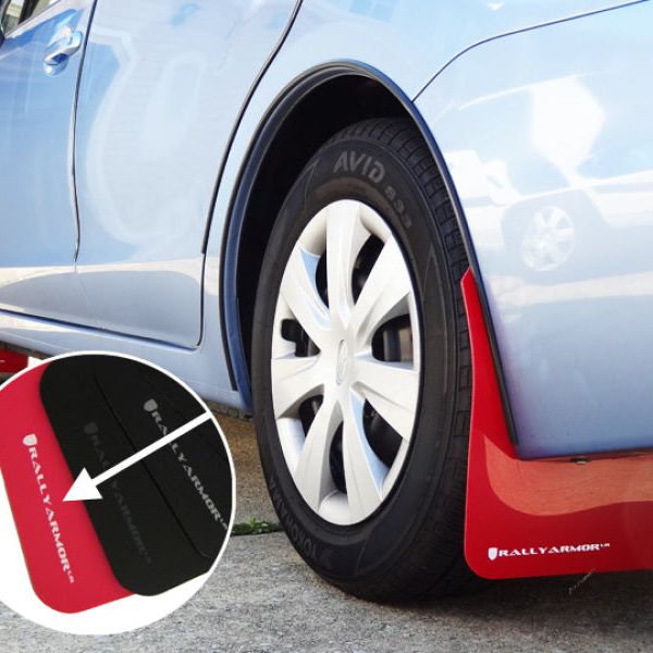 Rally Armor 12-16 Subaru Impreza 4D/5D Red UR Mud Flap w/White Logo-tuningsupply.com