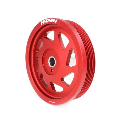 Perrin 19-21 Subaru WRX / 16-18 Forester Lightweight Crank Pulley (FA/FB Engines w/Large Hub) - Red - SMINKpower Performance Parts PERPSP-ENG-104RD Perrin Performance