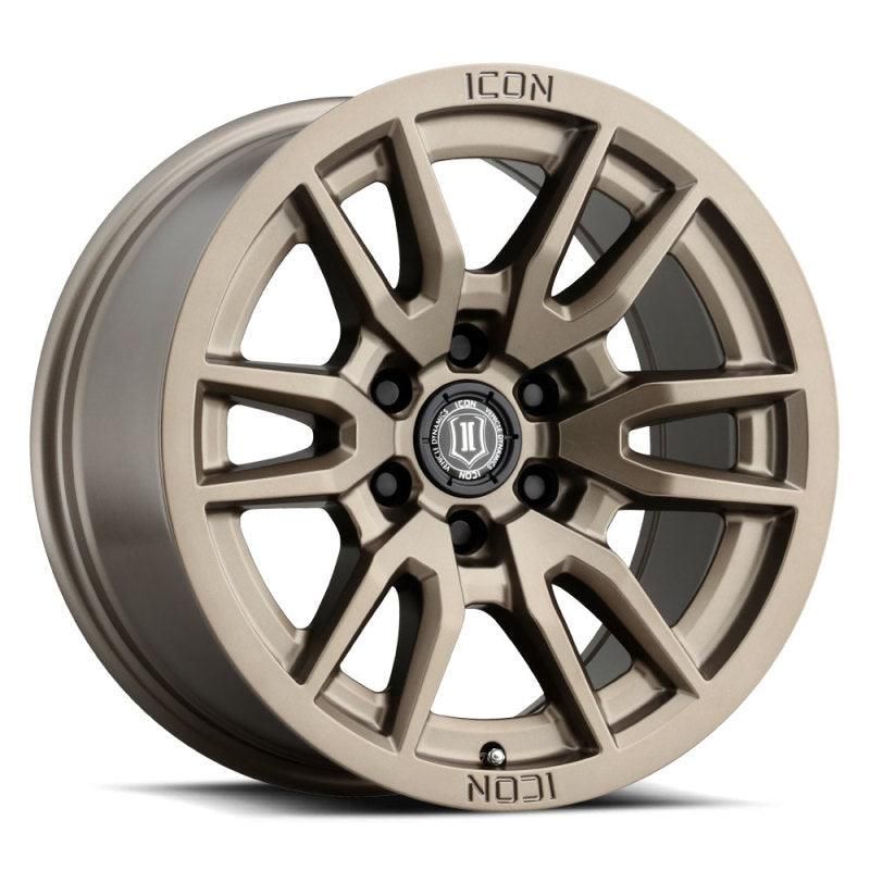 ICON Vector 6 17x8.5 6x5.5 0mm Offset 4.75in BS 106.1mm Bore Bronze Wheel-tuningsupply.com