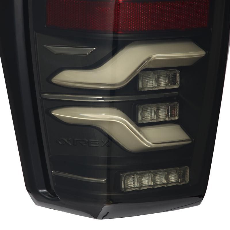 AlphaRex 16-21 Toyota TacomaLUXX LED Taillights Blk w/Activ Light/Seq Signal-tuningsupply.com