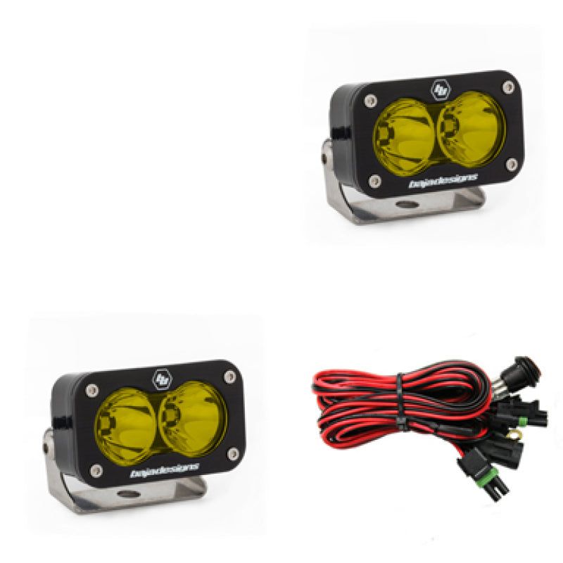 Baja Designs S2 Pro Series LED Light Pods Amber Lens Spot Pattern - Pair-tuningsupply.com