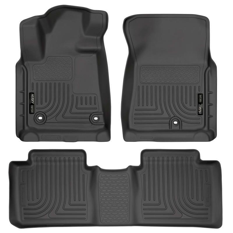 Husky Liners 2014 Toyota Tundra Double Cab Pickup WeatherBeater Black Front & 2nd Seat Floor Liners-tuningsupply.com