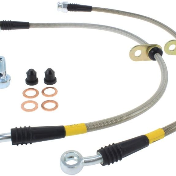 StopTech 99-00 Civic Si w/Rear Disc Brakes Front SS Brake Lines-Brake Line Kits-Stoptech-STO950.40007-SMINKpower Performance Parts