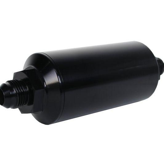 Aeromotive In-Line Filter - (AN -8 Male) 10 Micron Fabric Element Bright Dip Black Finish-tuningsupply.com