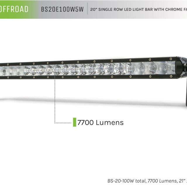 DV8 Offroad SL 8 Slim 20in Light Bar Slim 100W Spot 5W CREE LED - Black-tuningsupply.com