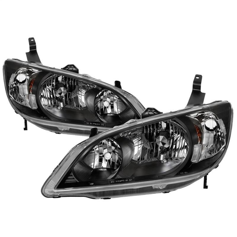 xTune 04-05 Honda Civic (Excl Hatchback/Si) OEM Style Headlights - Black (HD-JH-HC04-4D-AM-BK) - SMINKpower Performance Parts SPY9042706 SPYDER