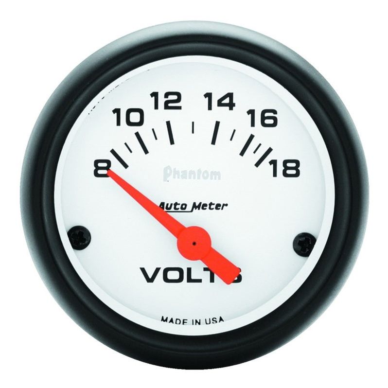 Autometer Phantom 52mm 8-18V Electronic Voltmeter Gauge-tuningsupply.com