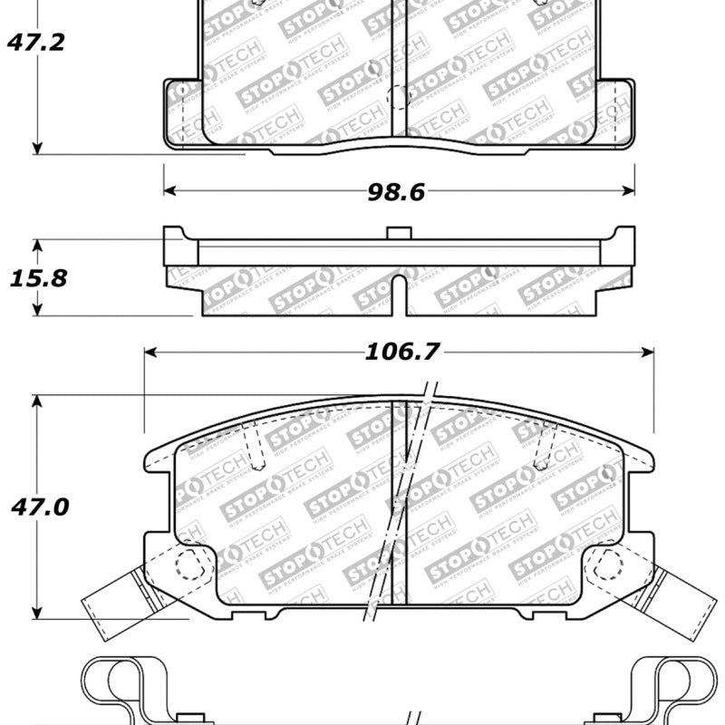 StopTech Performance 1/90-95/00-05 Toyota MR2/Spyder Rear Brake Pads-Brake Pads - Performance-Stoptech-STO309.06570-SMINKpower Performance Parts