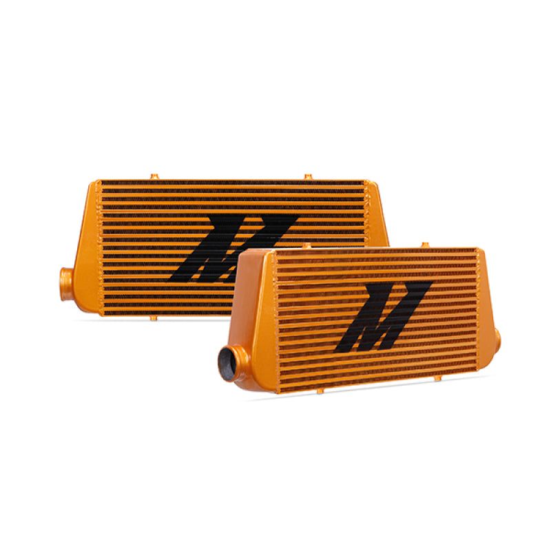 Mishimoto Universal Gold R Line Intercooler Overall Size: 31x12x4 Core Size: 24x12x4 Inlet / Outlet-Intercoolers-Mishimoto-MISMMINT-URG-SMINKpower Performance Parts