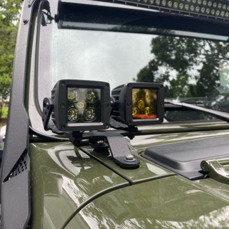 Go Rhino 18-20 Jeep Wrangler JL/JLU/Gladiator JT XE Windshield Light Bar Mount - 50in Single Row-tuningsupply.com