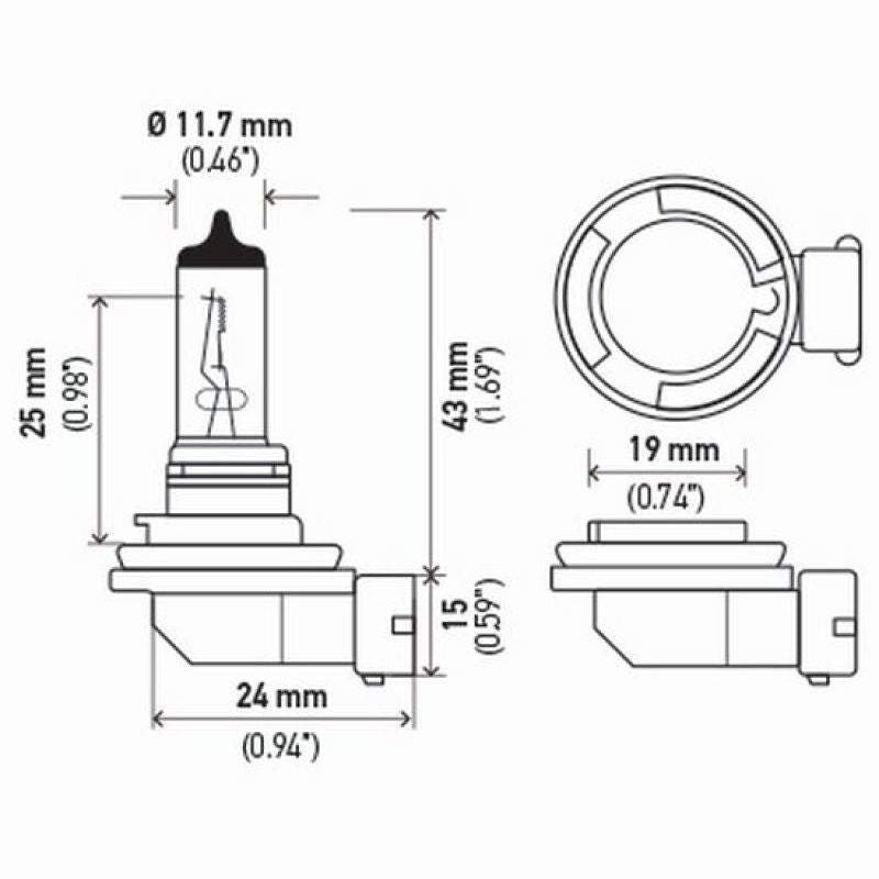 Hella Optilux H11 55W XY Extreme Yellow Bulbs (Pair)-tuningsupply.com