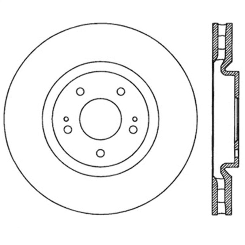 StopTech Power Slot 03-06 Evo 8 & 9 Slotted Left Front Rotor-Brake Rotors - Slotted-Stoptech-STO126.46064SL-SMINKpower Performance Parts