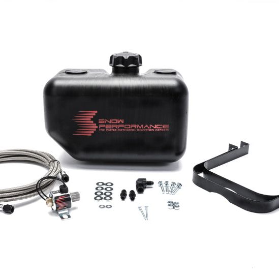 Snow Performance Water Tank Upgrade 2.5gal Braided SS Line w/Bracket/Solenoid/Hose/Fittings-Reservoirs-Snow Performance-SNOSNO-40014-BRD-SMINKpower Performance Parts