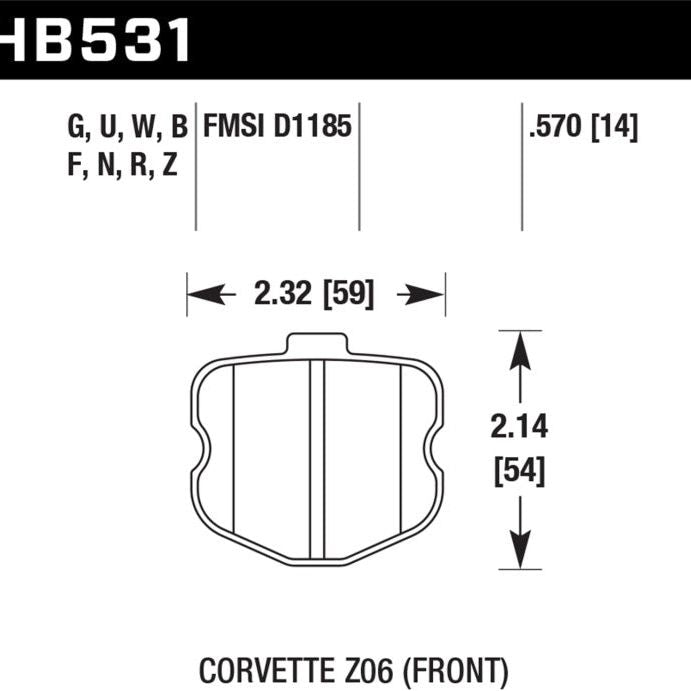 Hawk 06-13 Chevrolet Corvette Z06 DTC-60 Race Front Brake Pads-tuningsupply.com