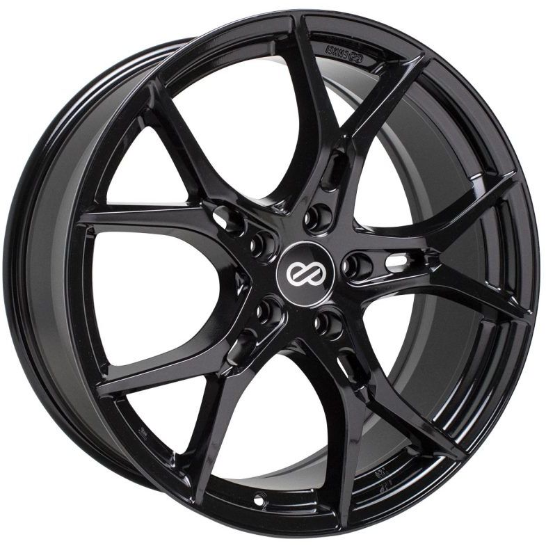 Enkei Vulcan 17X7.5 38mm Offset 5x114.3 Bolt 72.6mm Bore Gloss Black Wheel-tuningsupply.com