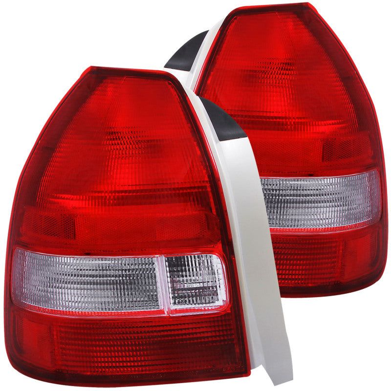 ANZO 1996-2000 Honda Civic Taillights Red/Clear-tuningsupply.com