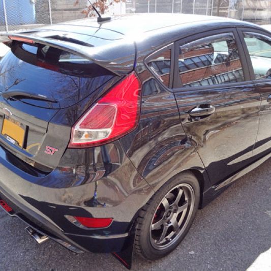 Rally Armor 13-19 USDM Ford Fiesta ST Black UR Mud Flap w/ White Logo-Mud Flaps-Rally Armor-RALMF29-UR-BLK/WH-SMINKpower Performance Parts