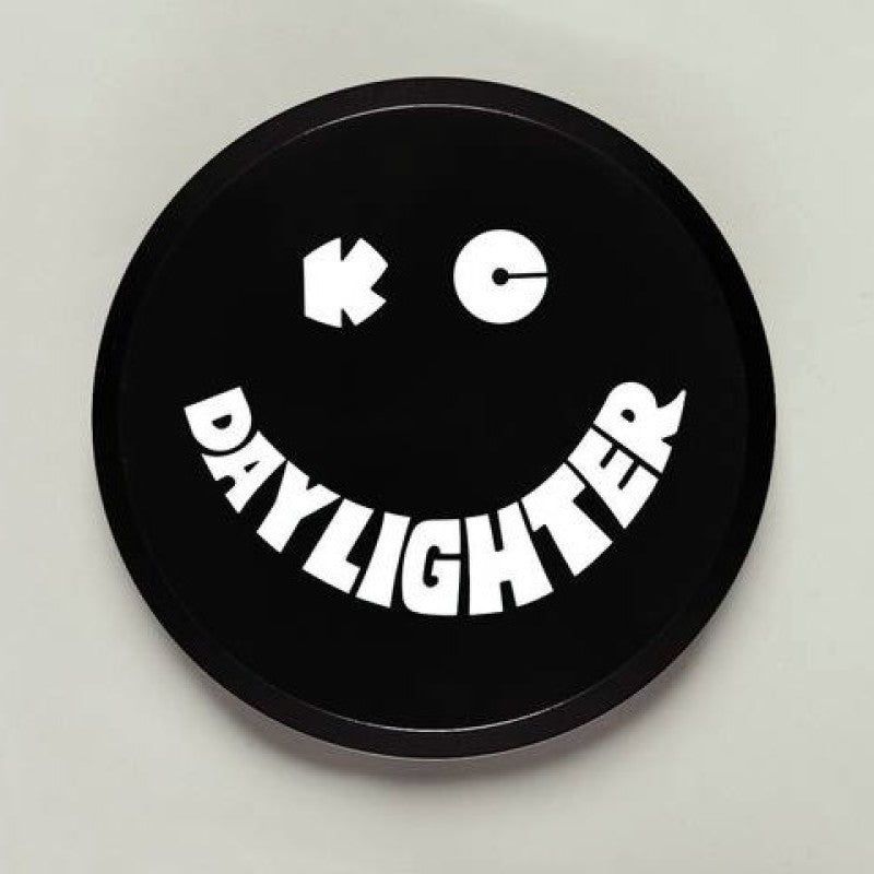 KC HiLiTES 6in. Round Hard Cover for Daylighter/SlimLite/Pro-Sport (Single) - Black w/White Smile-tuningsupply.com