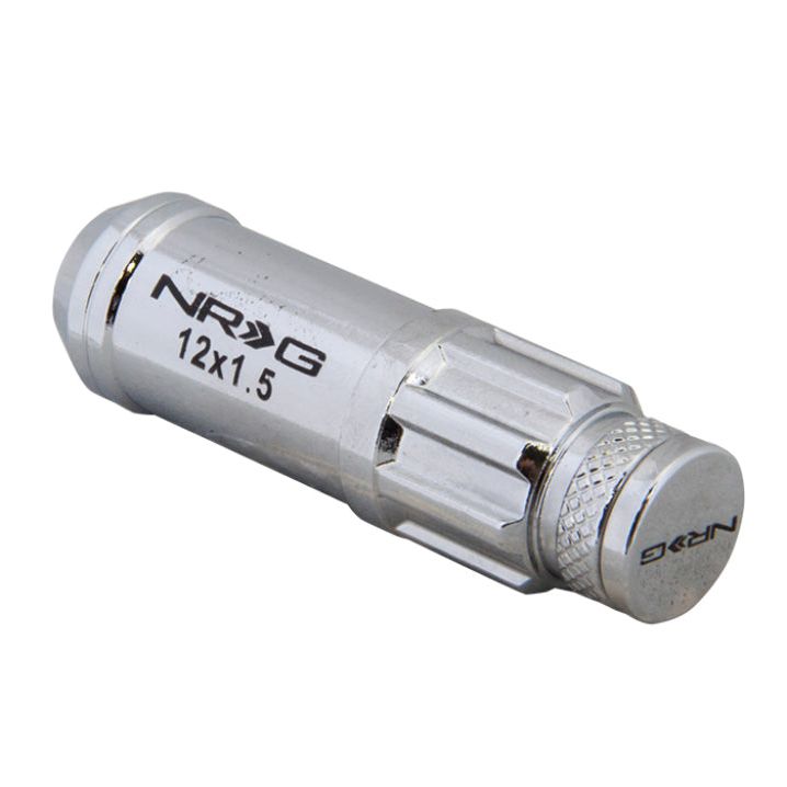 NRG 700 Series M12 X 1.5 Steel Lug Nut w/Dust Cap Cover Set 21 Pc w/Locks & Lock Socket - Silver-tuningsupply.com