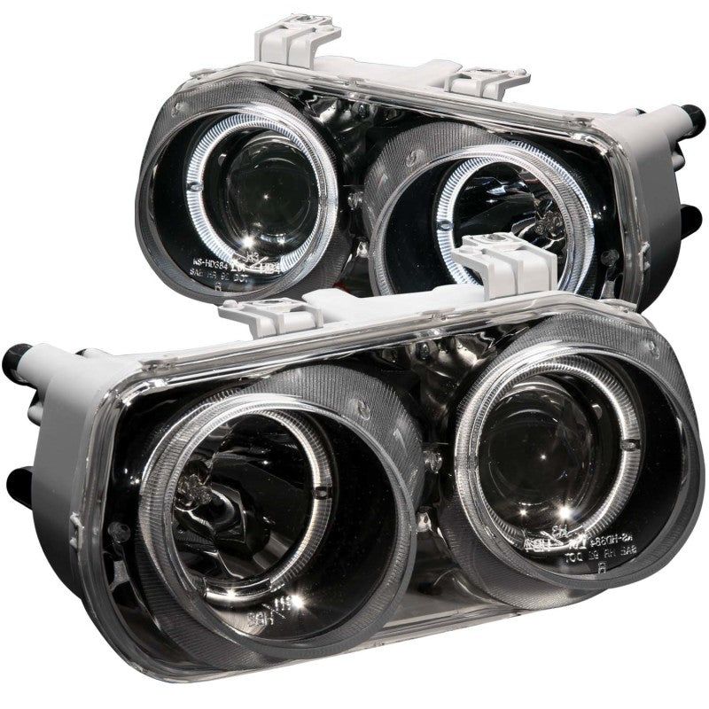 ANZO 1994-1997 Acura Integra Projector Headlights w/ Halo Black-tuningsupply.com