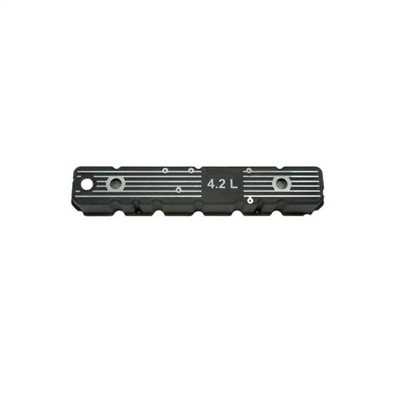 Omix Blk Alum Valve Cover 4.2L Logo 80-91 Jeep Models-tuningsupply.com