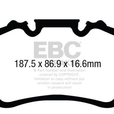 EBC 13-15 Porsche 911 (991) (Cast Iron Rotor only) 3.8 GT3 Yellowstuff Rear Brake Pads-tuningsupply.com