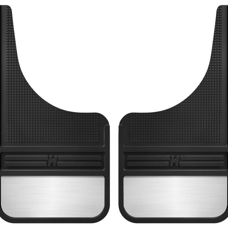 Husky Liners Universal 12in Wide Black Rubber Front Mud Flaps w/ Weight-tuningsupply.com