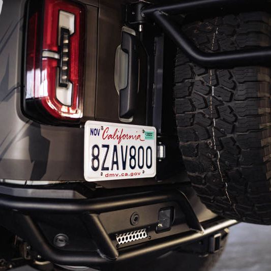 DV8 Offroad 21-23 Ford Bronco Rear License Plate Relocation Bracket-tuningsupply.com