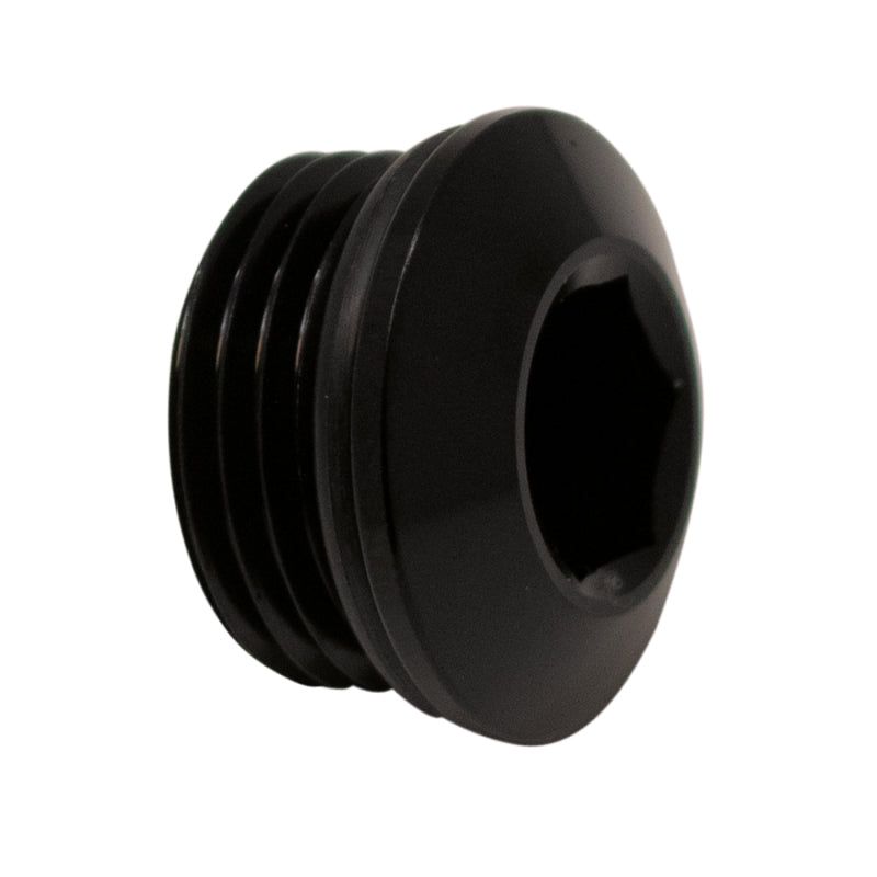 DeatschWerks 8AN ORB Male Plug Low Profile Internal Allen/Hex (Incl O-Ring) Anodized Matte Black-tuningsupply.com