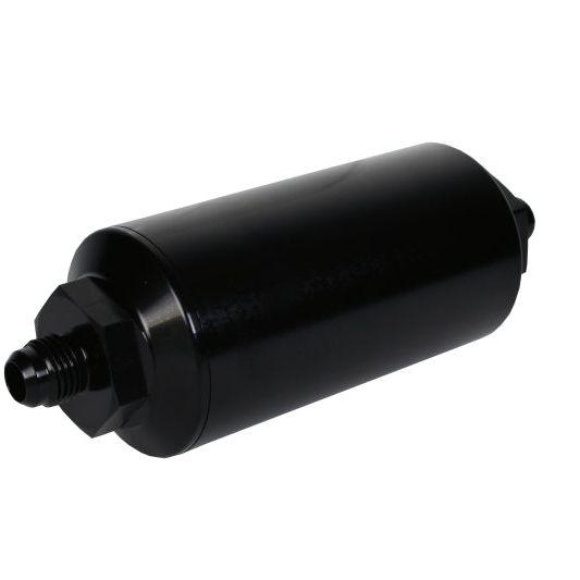 Aeromotive In-Line Filter - (AN-6 Male) 10 Micron Fabric Element Bright Dip Black Finish-tuningsupply.com