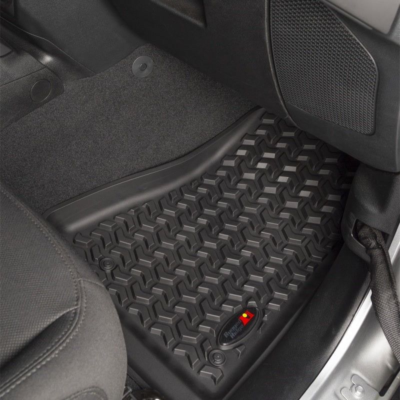 Rugged Ridge Floor Liner Front Black 2018-2020 Jeep Wrangler 2020 Gladiator JL / JT-Floor Mats - Rubber-Rugged Ridge-RUG12920.36-SMINKpower Performance Parts