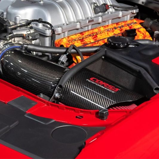 Corsa 19-23 Dodge Challenger SRT/Hellcat/Redeye/Demon Carbon Fiber Intake w/ MaxFlow Oiled Filter-tuningsupply.com