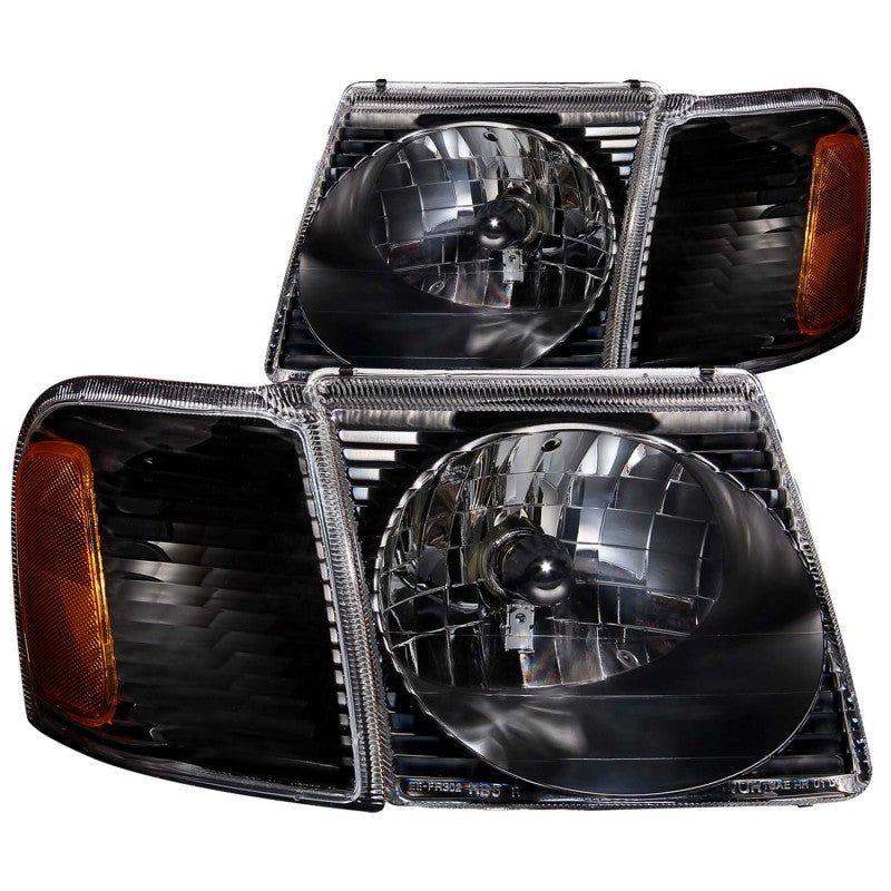 ANZO 2001-2005 Ford Explorer Crystal Headlights Black-tuningsupply.com