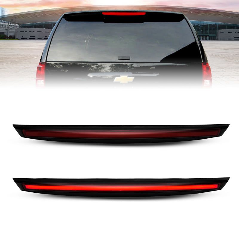 ANZO 2007-2014 Chevrolet Suburban 1500 LED 3rd Brake Light Black Housing Smoke Lens w/ Spoiler 1pc-tuningsupply.com