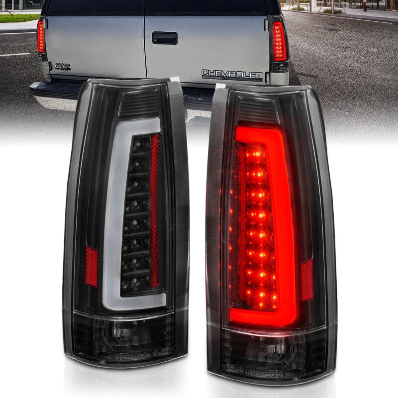 ANZO 1999-2000 Cadillac Escalade LED Taillights Black Housing Clear Lens Pair-tuningsupply.com