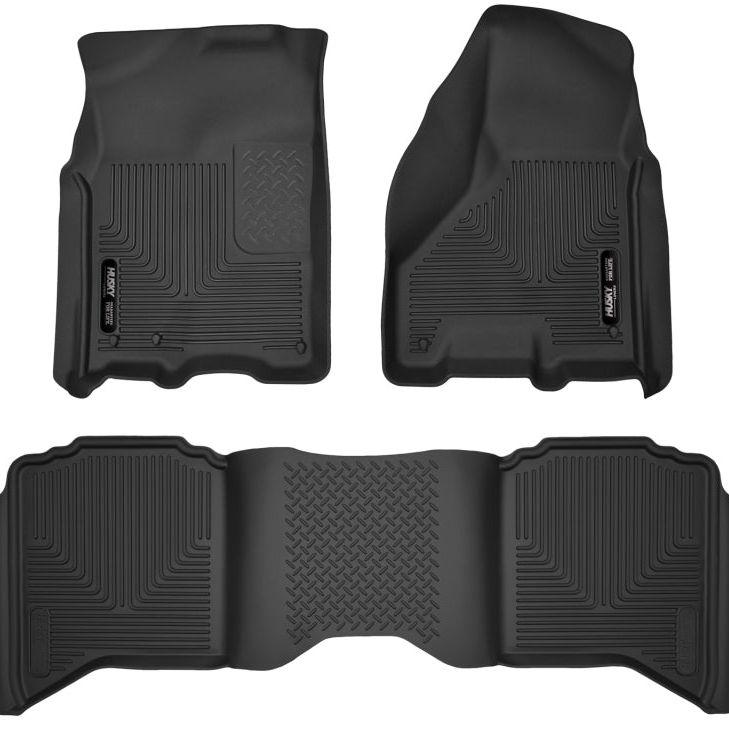 Husky Liners 09-18 Dodge Ram 1500 Crew Cab X-Act Contour Front & Second Seat Floor Liners - Black-tuningsupply.com