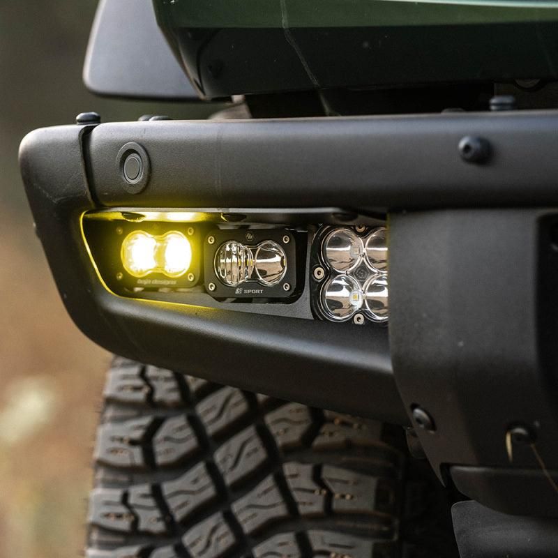 Baja Designs 21-22 Ford Bronco w/Steel Bumper S2 SAE Pro Fog Pocket Light Kit - Clear-tuningsupply.com