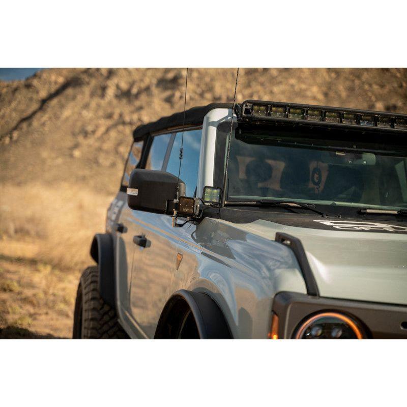 DV8 Offroad 2021 Ford Bronco A Pillar Dual Light Pod Drop Mounts-tuningsupply.com