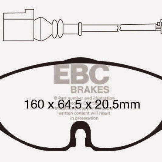 EBC 14+ Audi A3 1.8 Turbo Yellowstuff Front Brake Pads-tuningsupply.com