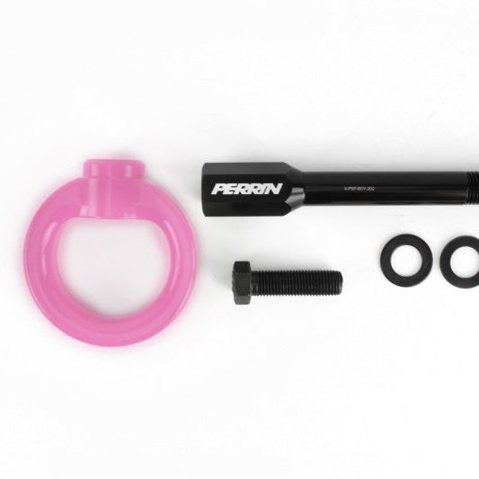 Perrin 02-07 Subaru WRX/STI Tow Hook Kit (Front) - Hyper Pink-tuningsupply.com