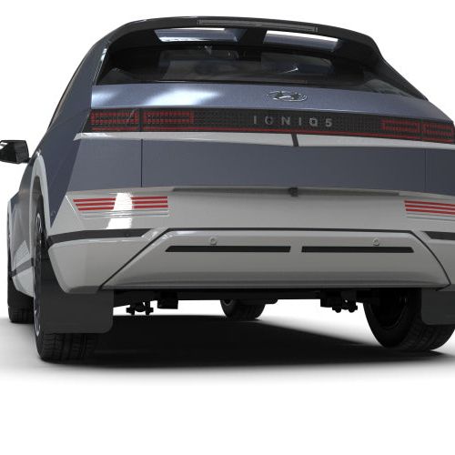 Rally Armor 2022 Hyundai Ioniq 5 Black Mud Flap w/ Metallic Black Logo - SMINKpower Performance Parts RALMF87-UR-BLK-MBK Rally Armor