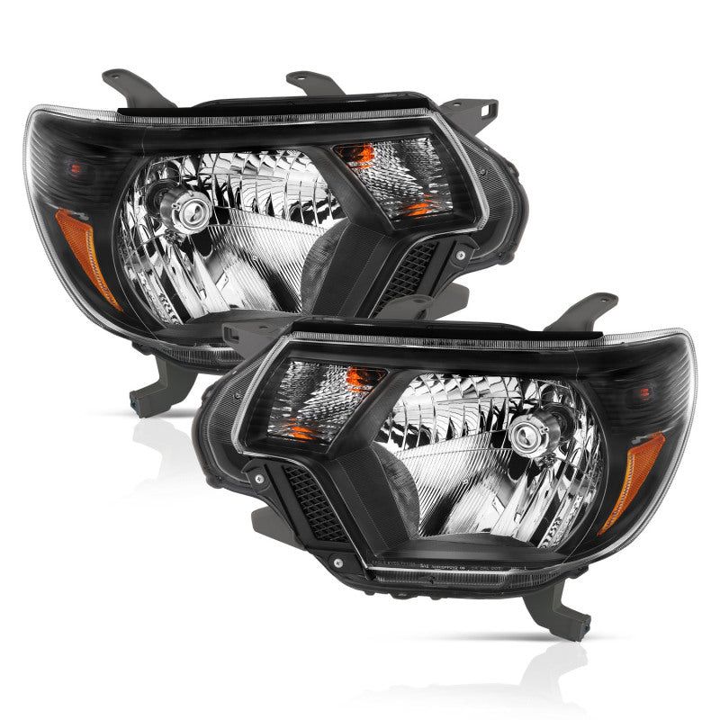 ANZO 2012-2015 Toyota Tacoma Crystal Headlights Black-tuningsupply.com