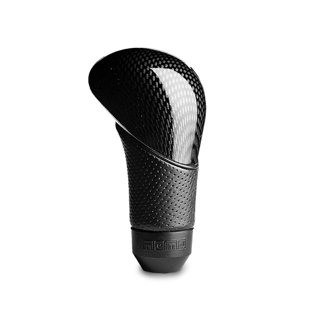 Momo Shadow Shift Knob - Black Airleather, Carbon Effect Insert - SMINKpower Performance Parts MOMSUBKCA MOMO